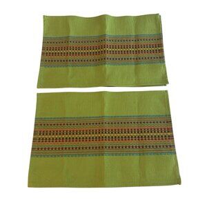 Fiesta 4 PC Placemats Woven Design Colorful Stripe Fiestaware 14x20 Green
